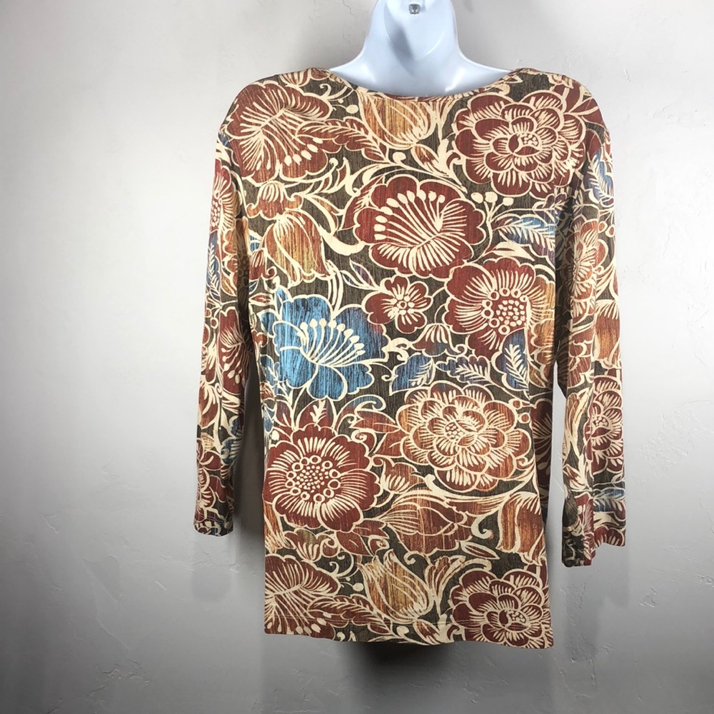 Chico’s floral top size Chico’s 2/Large - Picture 4 of 6